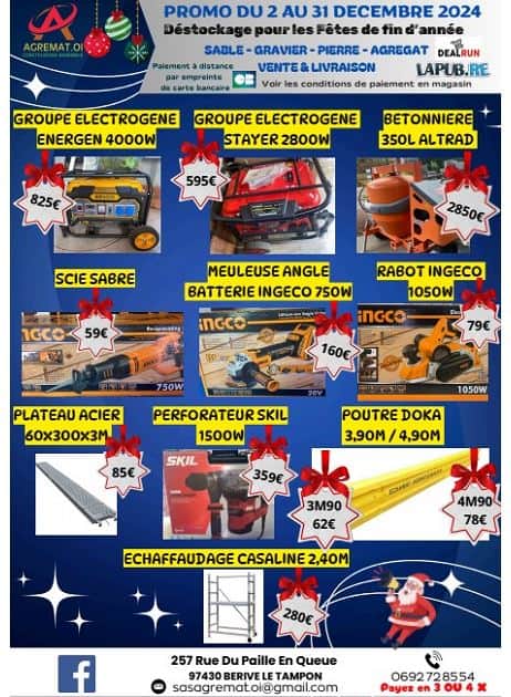 DÉSTOCKAGE POUR LES FÊTES DE FIN D'ANNÉE