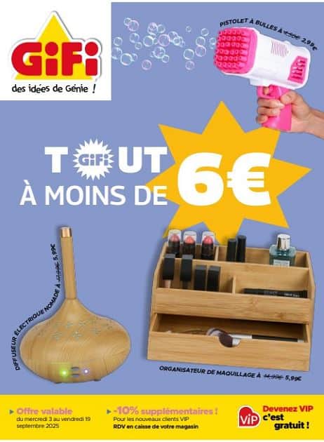 TOUT À MOINS DE 6€