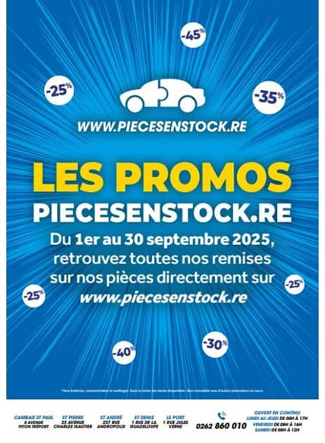 LES PROMOS PIECESENSTOCK.RE