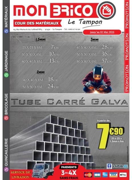 TUBE CARRÉ GALVA