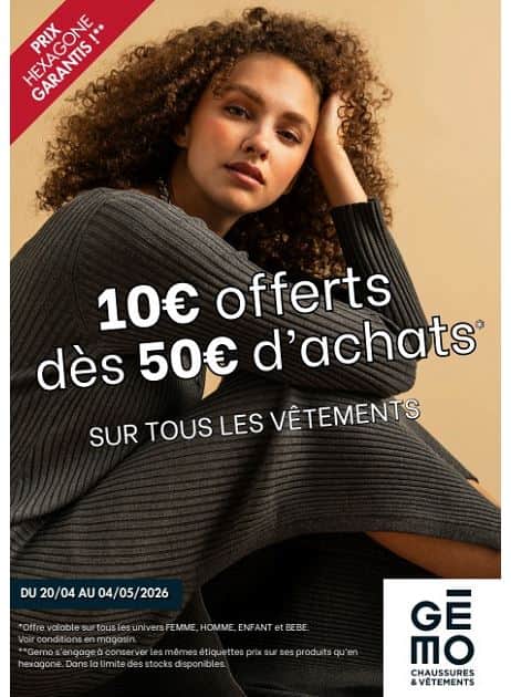 10€ OFFERTS DÈS 50€ D'ACHATS