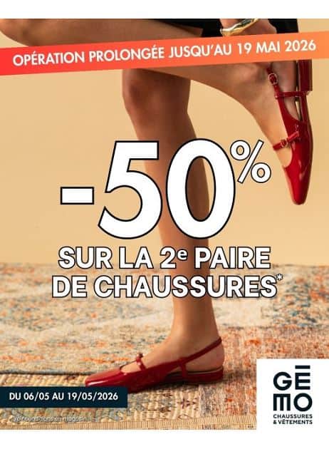 -50% SUR LA 2E PAIRE DE CHAUSSURES