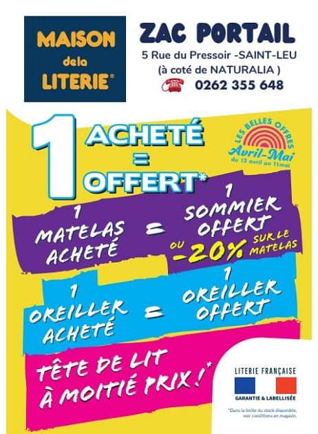 1 ACHETE = 1 OFFERT