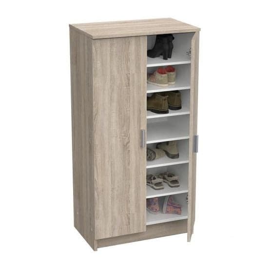 MEUBLE À CHAUSSURE 2 PORTES  - CHENE - Image 2