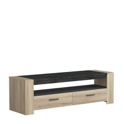 MEUBLE TV 2 TIROIRS 1 NICHE - CHENE - Image 2