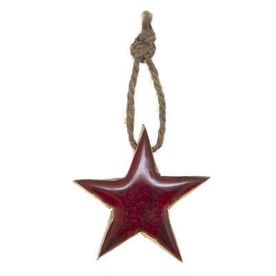 ETOILE BOIS ROUGE A SUSPENDRE - Image 2