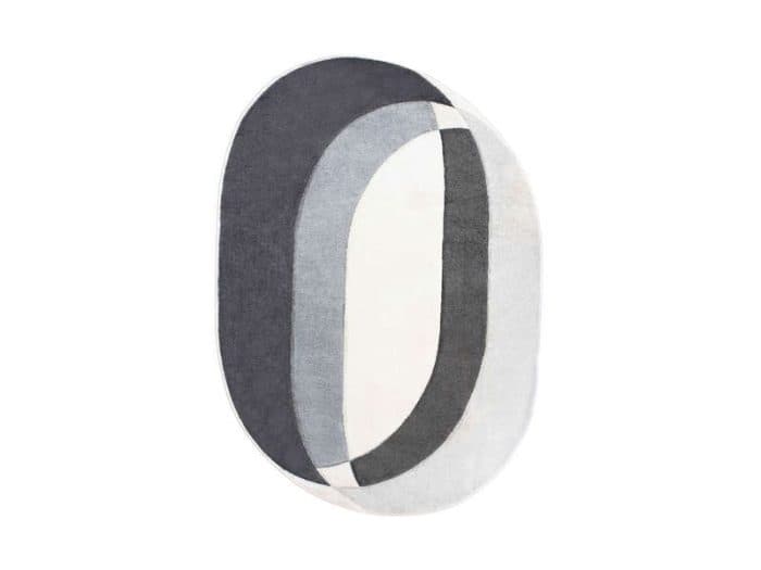 TAPIS 120 X 170 CM - BLANC ET GRIS - Image 2