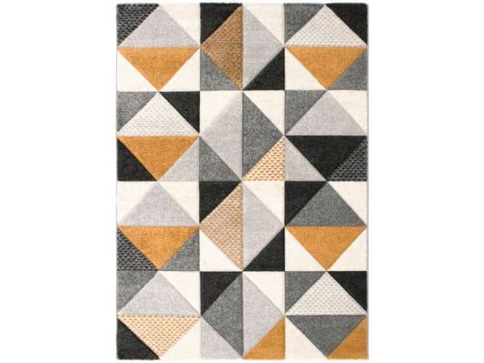 TAPIS 160 X 230 CM - NOIR, GRIS ET JAUNE - Image 2