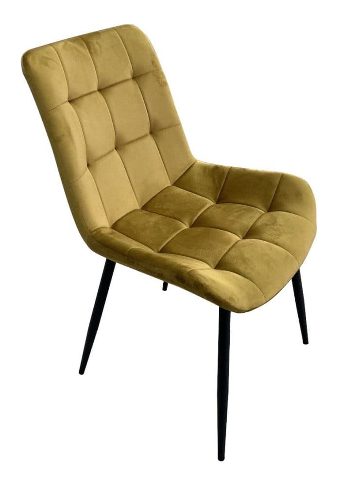 CHAISE EN MICROFIBRE - JAUNE MOUTARDE - Image 2