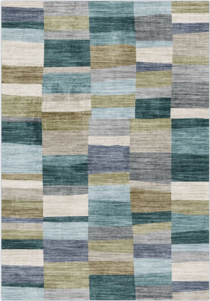 TAPIS 160 X 230 CM - BLEUS ET VERTS - Image 2