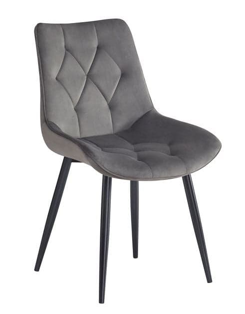 CHAISE EN VELOURS - GRIS FONCE - Image 2