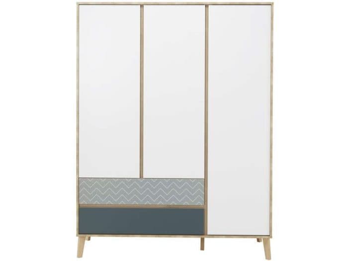 ARMOIRE 3 PORTES + 2 TIROIRS - SCANDINAVE - Image 2