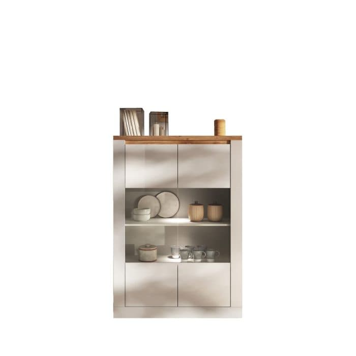 VITRINE 2 PORTES - CHÊNE ET BLANC - Image 2