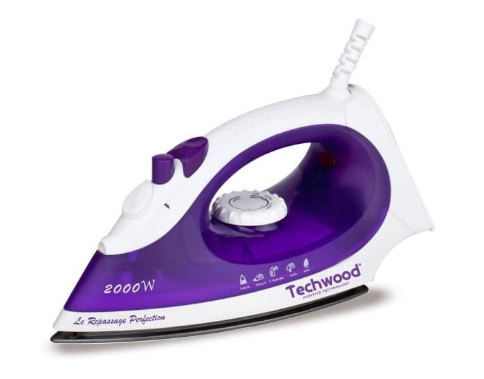 FER VAPEUR 2000 W SEMELLE INOX SPRAY &amp; VAPEUR - VIOLET &amp; BLANC - TECHWOOD - Image 2