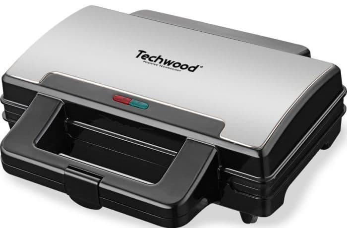 GAUFRIER ÉLECTRIQUE 1000 W 2 GAUFRES ANTIADHÉSIF - NOIR &amp; INOX - TECHWOOD - Image 2