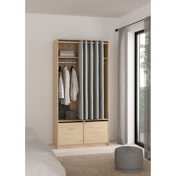 DRESSING AVEC RIDEAU - GRIS ET CHÊNE - Image 2