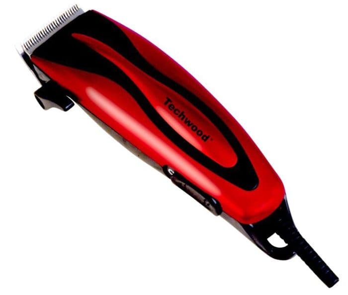 TONDEUSE CHEVEUX AVEC ACCESSOIRES CISEAUX PEIGNE - ROUGE - TECHWOOD - Image 2