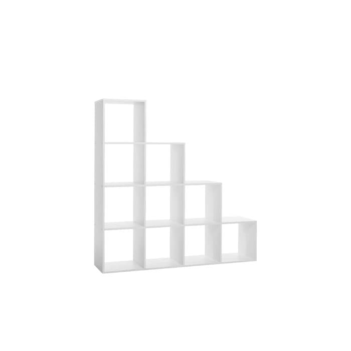 BIBLIOTHEQUE 10 CASES ESCALIER - BLANC - Image 2