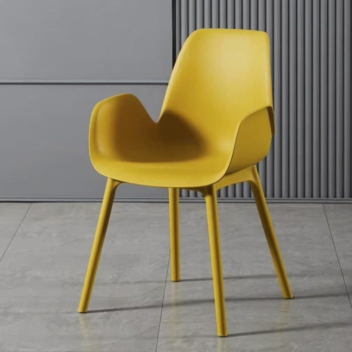 CHAISE PLASTIQUE AVEC ACCOUDOIRS - JAUNE - Image 2