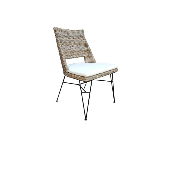 CHAISE AVEC COUSSINS EN MÉTAL - ROTIN - Image 2