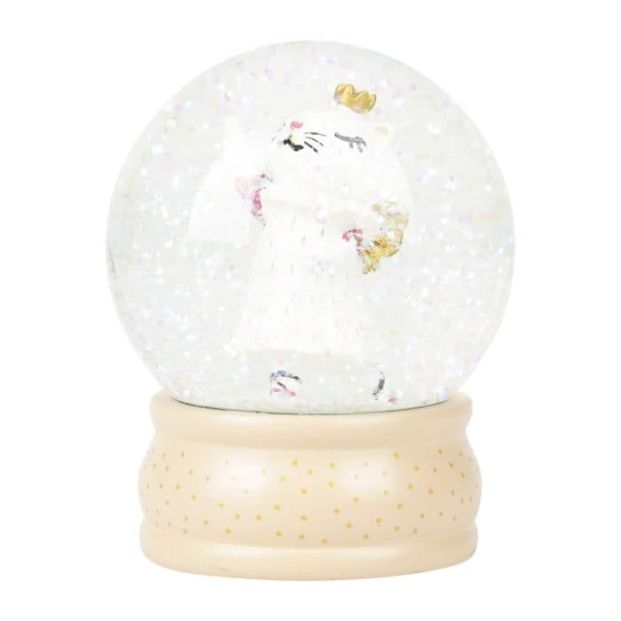 BOULE À NEIGE FIGURINE CHAT PRINCESSE – COLORIS BLANC ET DORÉ - Image 2