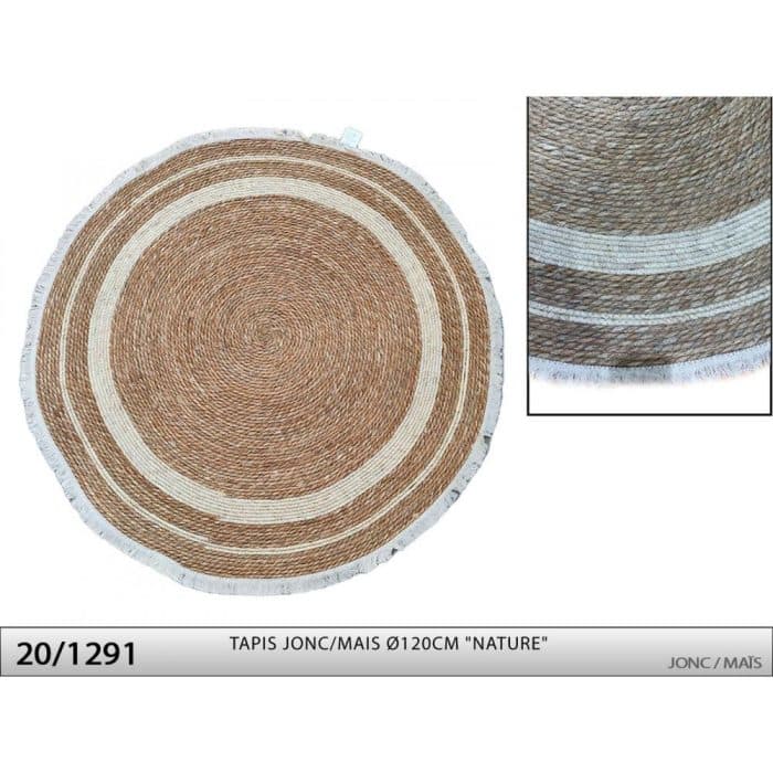 TAPIS JONC ROND 120 CM - NATURE - Image 2