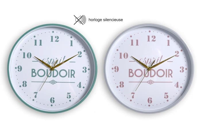 HORLOGE MURALE - VERT ET ROSE - Image 2