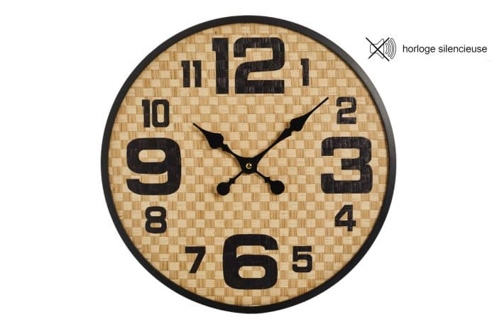 HORLOGE MURALE - BEIGE ET NOIR - Image 2