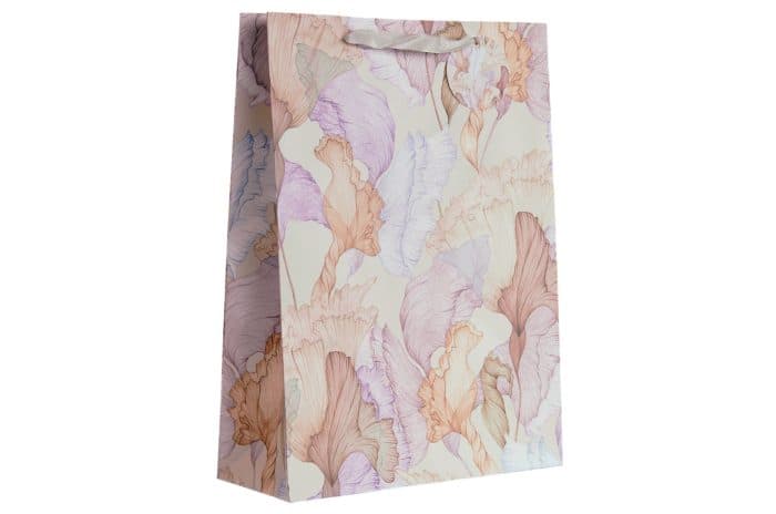 SAC CADEAU TAILLE L - MOTIF FLORAL PASTEL ROSÉ - Image 2