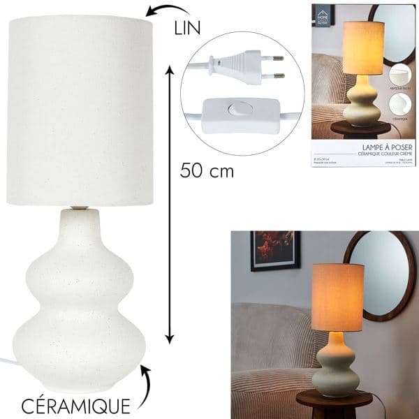 LAMPE CÉRAMIQUE - BLANC - Image 2