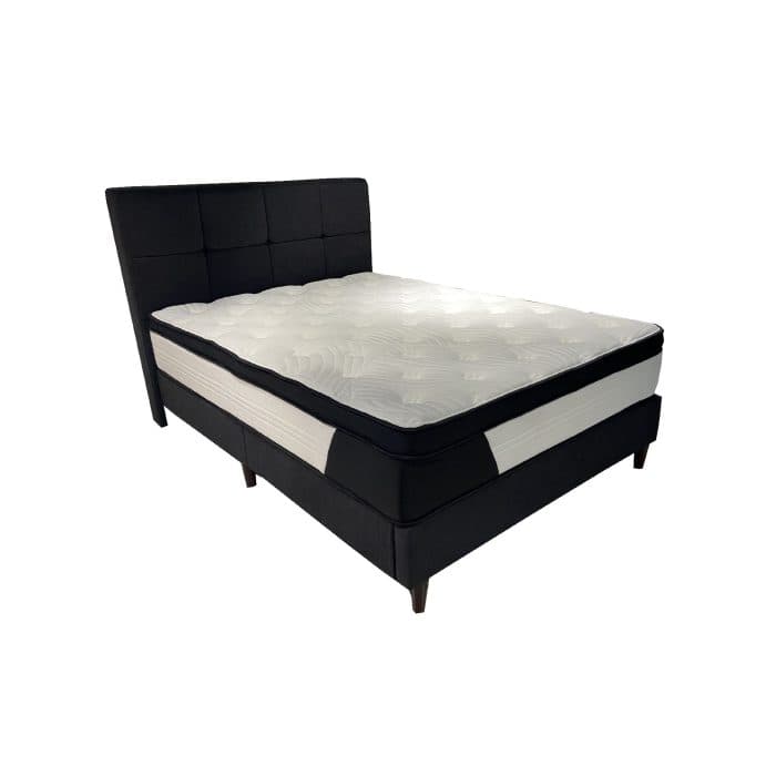 PACK MATELAS 180 X 200 CM + LIT + PIEDS - GRIS FONCE - Image 2