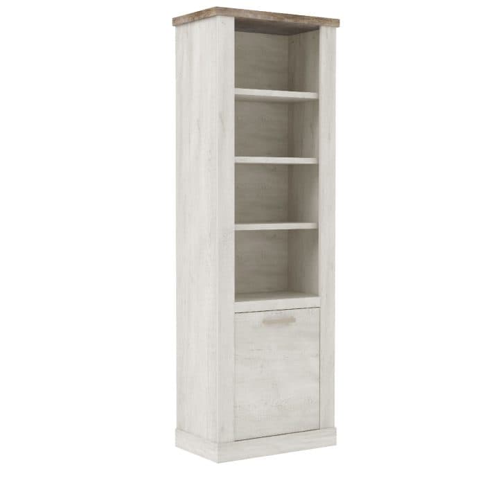 BIBLIOTHEQUE 1 PORTE ET 4 NICHES - CHENE ET PIN BLANC - Image 2