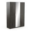 ARMOIRE 3 PORTES + 1 MIROIR - MARRON - Image 2
