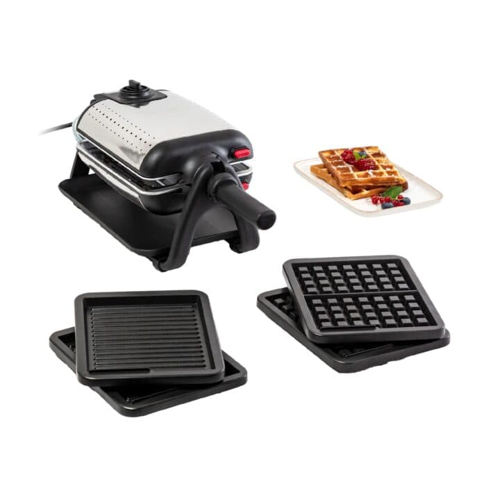 GAUFRIER KING SIZE 4-EN-1 PLAQUES INTERCHANGEABLES - NOIR &amp; INOX - TEFAL - Image 2