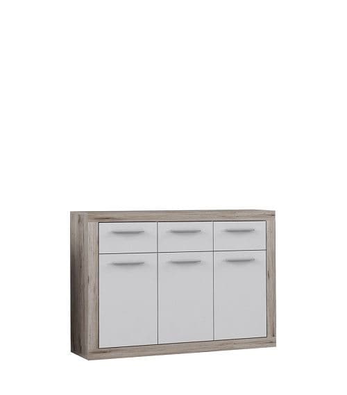 ENFILADE 3 PORTES + 3 TIROIRS - CHÊNE ET BLANC - Image 2