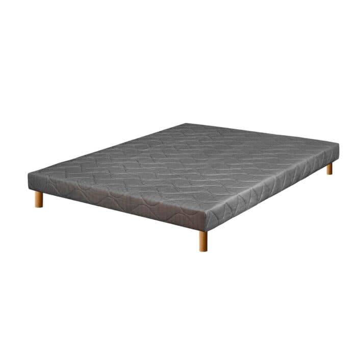 SOMMIER TAPISSIER BORD  160X200 GRIS - Image 2