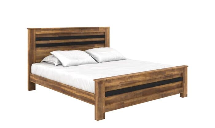 LIT 160 X 200 CM + SOMMIER - BOIS D'ACACIA - Image 2