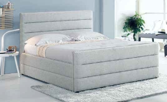 LIT 160 X 200 CM EN TISSU AVEC SOMMIER - GRIS - Image 2