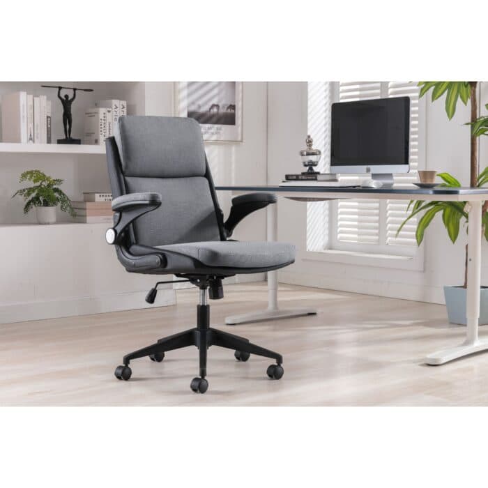 FAUTEUIL DE BUREAU EN TISSUS - GRIS - Image 2