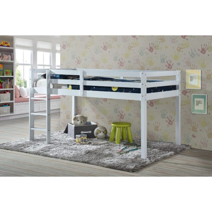 LIT SURELEVE 90 X 190 CM  AVEC SOMMIER - BLANC - Image 2