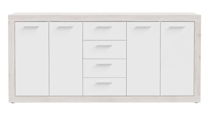 ENFILADE 4 PORTES + 4 TIROIRS - CHÊNE ET BLANC - Image 2