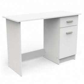 BUREAU 1 PORTE + 1 TIROIR - BLANC - Image 2