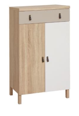 MEUBLE CHAUSSURES 2 PORTES + 1 TIROIR - MULTICOLORE - Image 2