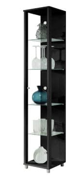 VITRINE 1 PORTE VITRÉE NAXOS - NOIR - Image 2