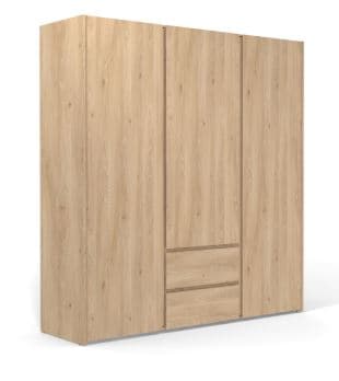 ARMOIRE 3 PORTES + 2 TIROIRS  MOSAIK - CHÊNE - Image 2