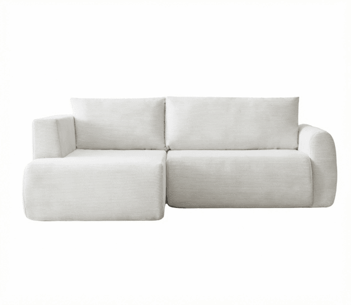 CANAPE D'ANGLE TISSU - BLANC ( COMPRESSÉ ) - Image 4