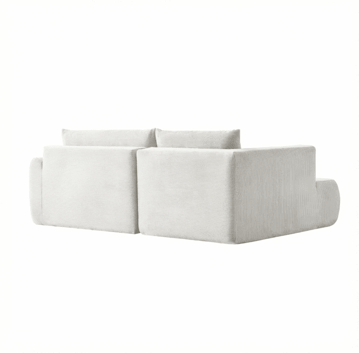 CANAPE D'ANGLE TISSU - BLANC ( COMPRESSÉ ) - Image 5