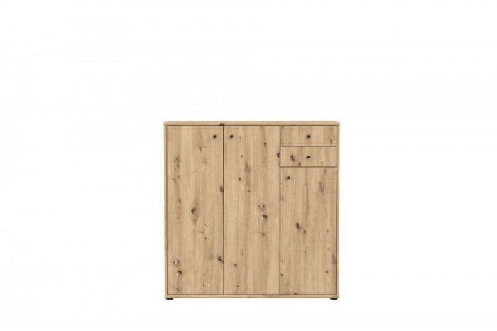 COMMODE 3 PORTES / 2 TIROIRS BOIS VIEILLI - Image 2