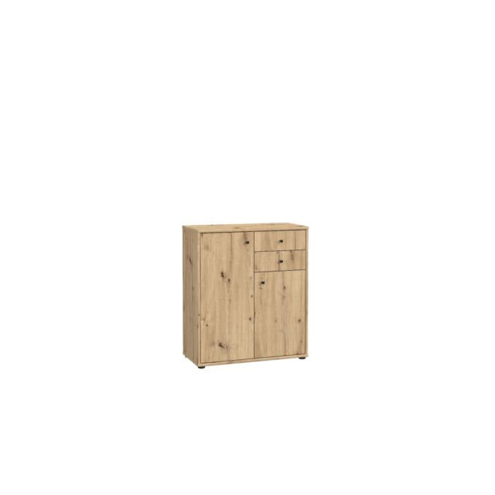 COMMODE 2 PORTES + 2 TIROIRS - CHÊNE VIEILLI - Image 2