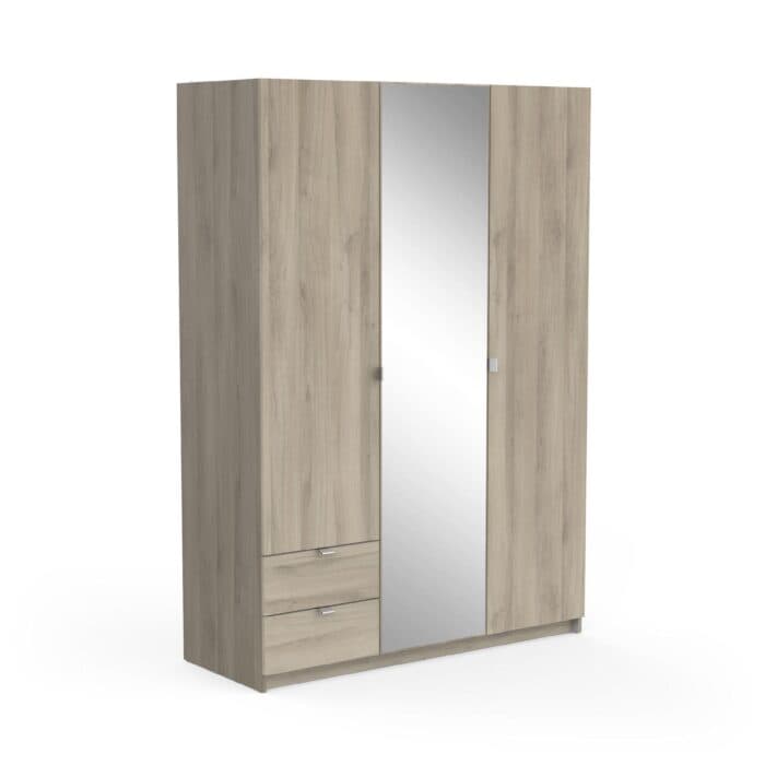 ARMOIRE 3 PORTES + 2 TIROIRS - CHENE - Image 2